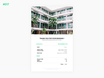 Daily UI #017 Email Receipt booking dailyui receipt ui