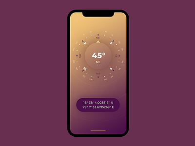 Beautiful Thursday Challenge #8 app branding clean color compass control panel design designinspiration flat gradient illustration iphone iphonex mobileapp typography ui uichallenge ux uxdesign vector