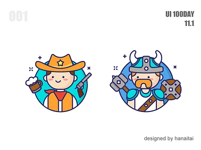 Cowboy and Vikings design icon illustration ui