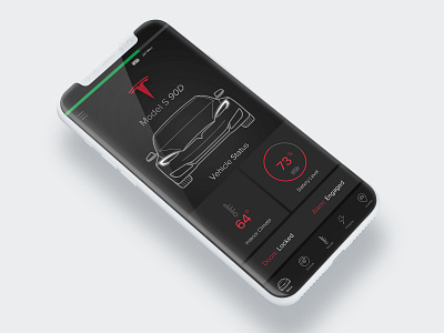 Tesla Mobile App app app concept car design mobile app prototype sketch tesla ui ux