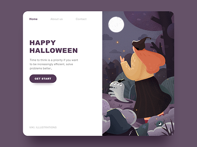 Happy Halloween festival flat halloween illustration ui