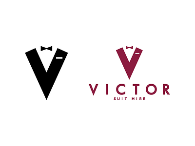 Victor Suit Hire bow bow tie branding icon identity illustration line line art logo logomark logotype mark negative space sticker suit symbol tie type typography vector