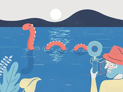 Lake Ness Monster illustration lake ness vector