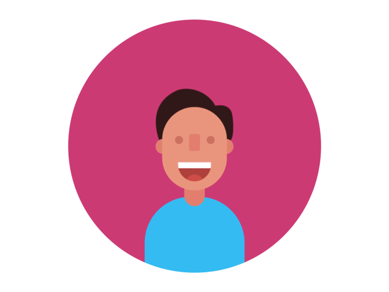 First Animated Face animated character face laughing vector