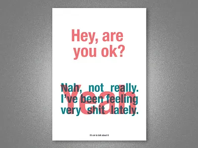 Yeah... design im fine layout letter mental health multiply overlay poster print risography texture type typography vector yeah