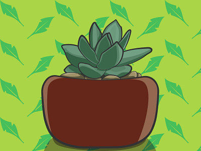 Succulent adobe art cute digital art flat illustration illustrator succulent vector