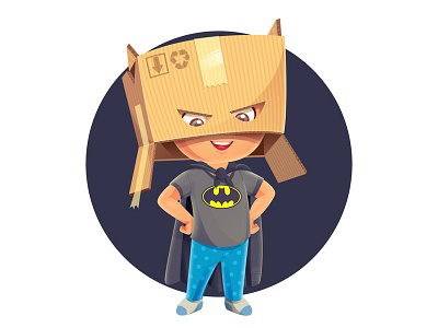 Batkid batman charachter design design illustartion illustration warrior