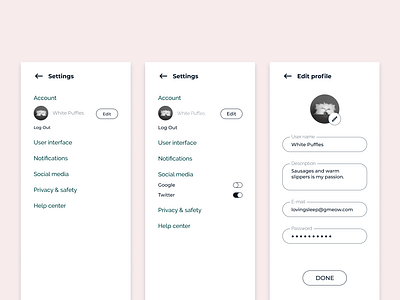 DailyUI 007 - Settings dailyui design mobile app design settings