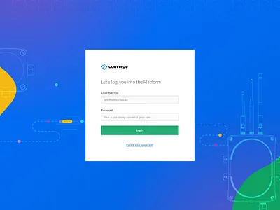 Playfull Login converge device iot login login form login page sign in tech