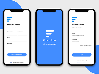 Fiternizer - Booking Gym ( Concept ) gym gym app log in signup ui concept ui design ux ui