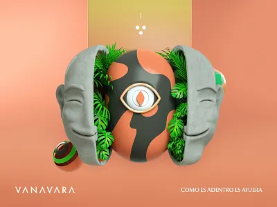 Vanavara New EP "Como es adentro es afuera" 3d band c4d cinema4d cover art coverart illustration modeling music music art octane render octanerender