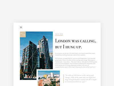 Daily UI 035 / Blog Post 035 blog blogpost daily100 dailyui dailyui035 dailyui35 london minimal ui