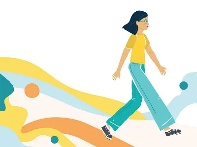 Your Day at Bus.com abstact illustration shapes vector art walking