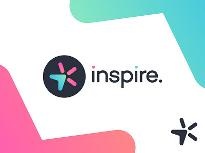 Inspire. app arrow circle click cursor dot fly inspire line logo logotype mouse plane rocket star top