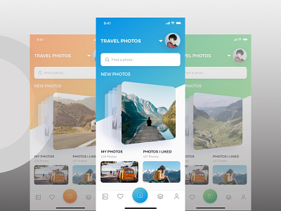 Travel Photos - App Screen clean design ios iphone iphone app modern photo app travel travel app ui user interface