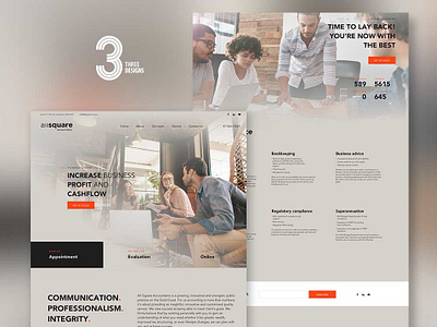 Website for Young Finance & Accounting Firm accountant branding business and finance design finance flat graphic design landing page logo logo design orange responsive web website