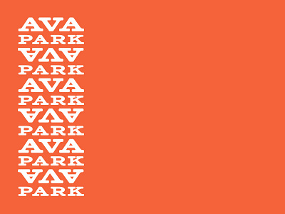 AVA Park Apartments ava coral identity identity branding logo park pattern red serif