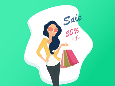 Shopping Time app branding company profile design flat illustration mobile app ui vector web