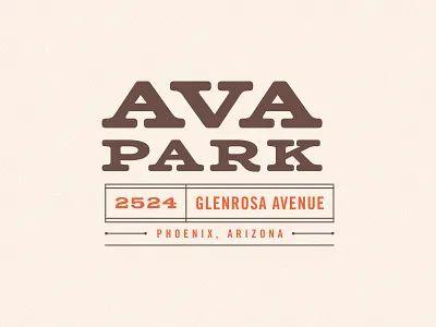 AVA Park Apartments arizona ava branding brown coral identity logo orange park phoenix