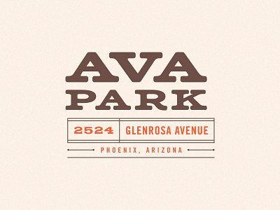 AVA Park Apartments arizona ava branding brown coral identity logo orange park phoenix