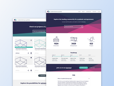 AcademicStartup.org ui ux design