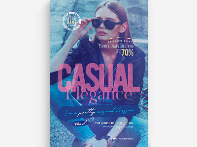 Casual Elegance Flyer Template boutique chic classy creative disco elegant event fancy fashion fest glamour haute couture marketing mode model modern new collection night club party promo