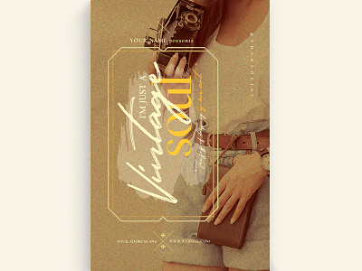 I’m Just a Vintage Soul Flyer Template 70s 80s advertising boutique chic classy clothing collection creative cute elegant event fashion fresh glamour haute couture lady marketing promo promotion