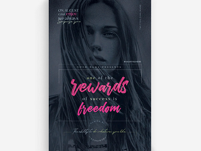 One Of the Rewards of Success is Freedom Flyer Templates boutique chic classy creative disco elegant event fancy fashion fest glamour haute couture marketing mode model modern new collection night club party promo