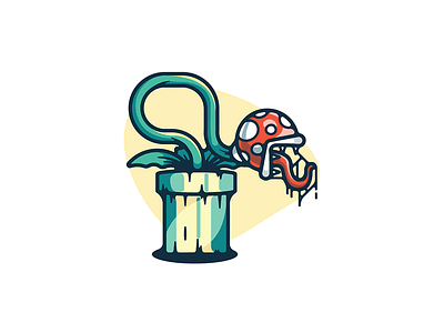 Piranha Plant art artwork design dribbble gaming graphic graphic design illustration illustrations mario minimal retro shots vector