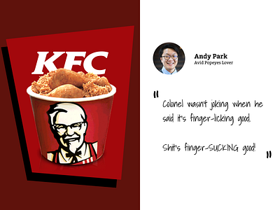 DailyUI#039 - Testimonials 039 daily dailyui funny kfc ui ux