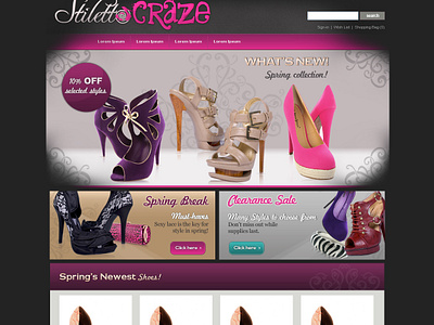 Stiletto Craze - UX/UI branding design e commerce shop product design ui ux webdesign website