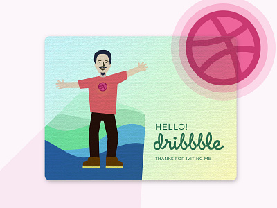 Hello dribbble graphic illustration vector