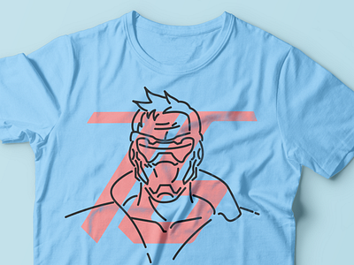 Soldier 76 apparel illustration art outline illustration overwatch portrait art soldier 76 tshirt design