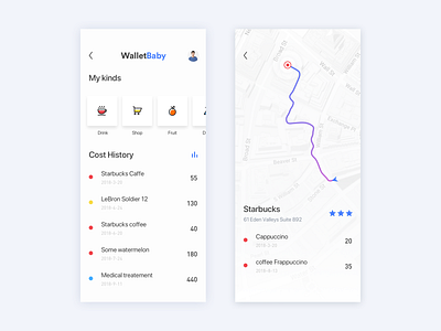 walletbaby app cost classification bill bule chart position rating type of consumption ui 应用 设计 颜色