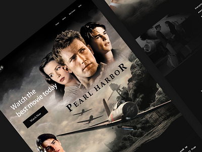 Movie landing page branding clean landing landingpage logo movie movie banner parallax website pearl harbor ui ux website