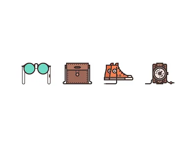 Men's Accessories Icons converse glasses icon illustration line line icons man purse purse ray ban rosek shoes vector watch