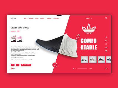 Adidas animation app branding clean css 3 dailyui design icon identity logo minimal photoshop portfolio type typography ui ui ux design ux web website
