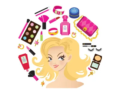 Cosmetics art artwork bright cosmetic design digital fashion girl illustartor illustration pink vector