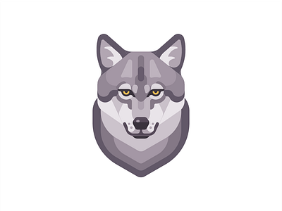 Wolf animal cartoon character design flat icon illustration vector wolf