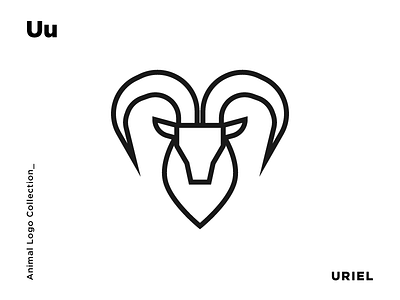 U for Uriel animal design grid icon identity illustration line art logo minimal