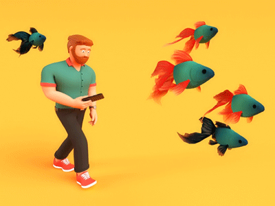 Step step flip, with my fishies animation fish gif goldfish madewithunity phone