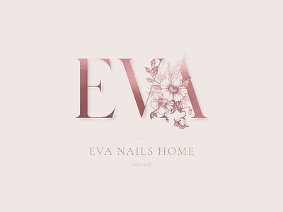 Logo. Eva nails home. Second option. appdesign branding design dribbble figma flower flower crown flower illustration flower logo logo logotype melart photoshop typography ui uidesign uidesigner uitrends ux webdesign