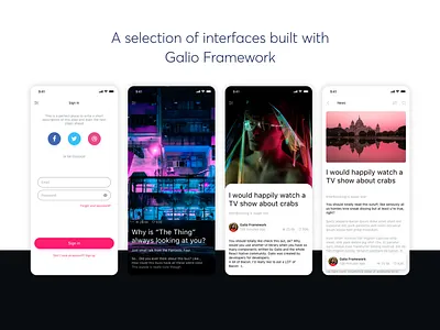 Galio - React Native Framework framework free mobile react native screen sketch typography ui ux