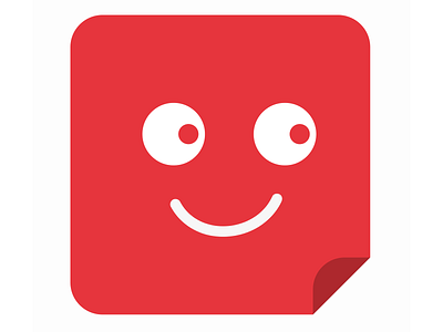 Sticky 2d adobe art branding clean design drawing flat icon illustration logo minimal photoshop red smile sticky note vector
