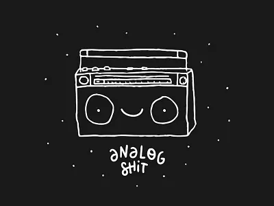 Analog shit analog doodle drawing ghettoblaster hip hop music