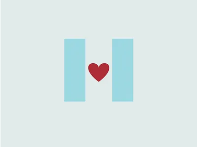 H Heart estate family h heart home icon logo retirement