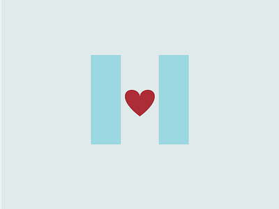 H Heart estate family h heart home icon logo retirement