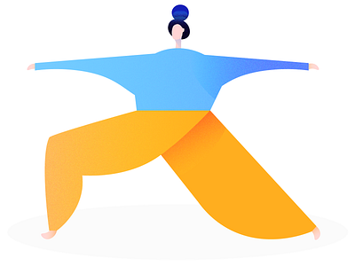 Warrior 2 design illustration pose vector warrior2 web illustration yoga yogi