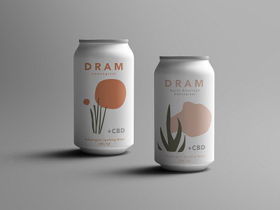 Adaptogen Sparkling CBD Water Both Cans beverage beverages cbd design illustration label design sparkling water