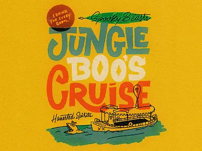 Welcome aboard the Jungle Boo's Cruise! boo color design halloween illustration layout lettering logo procreate spooky type typography